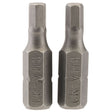 Draper 25HX/2/B Hexagonal Insert Bit, 4mm, 1/4" Hex, 25mm Long (Pack of 2) - (63982) - DR-63982 - Draper - Trade Counter Direct