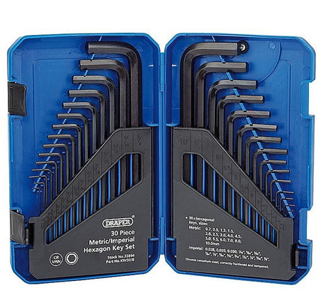Draper 33894 30 Piece Metric/Imperial Hex Allen Key - DR-33894 - Draper - Trade Counter Direct