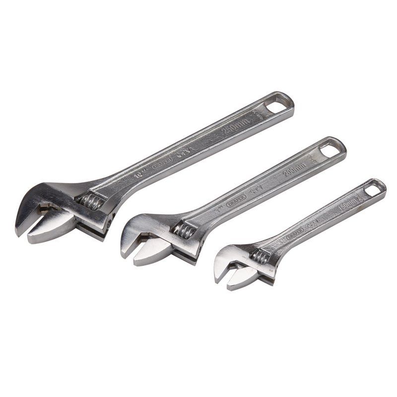 Draper 371CP/3 Adjustable Wrench Set (3 Piece) - (70409) - DR-70409 - Draper - Trade Counter Direct