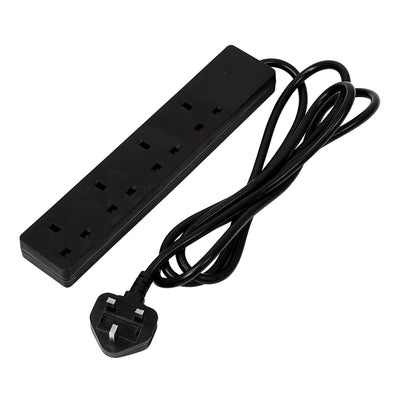 Draper 4 Way Black Extension Lead - DR-30909 - Draper - Trade Counter Direct