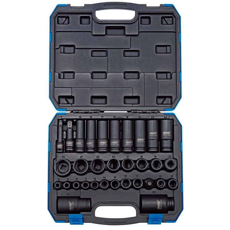 Draper 409/32/MM Draper Expert Impact Socket Set, 3/8" & 1/2" Sq. Dr. (32 Piece) - (83098) - DR-83098 - Draper - Trade Counter Direct
