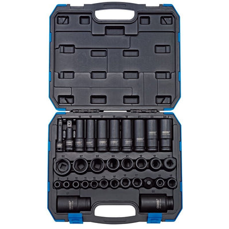 Draper 409/32/MM Draper Expert Impact Socket Set, 3/8" & 1/2" Sq. Dr. (32 Piece) - (83098) - DR-83098 - Draper - Trade Counter Direct