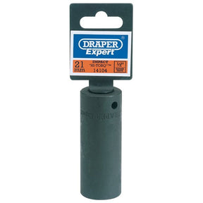 Draper 410D - MM Deep Impact Socket, 1/2" Sq. Dr., 21mm - (14104) - DR-14104 - Draper - Trade Counter Direct