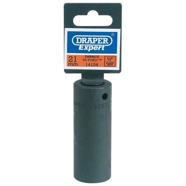 Draper 410D - MM Deep Impact Socket, 1/2" Sq. Dr., 21mm - (14104) - DR-14104 - Draper - Trade Counter Direct
