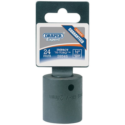 Draper 410MM Impact Socket, 1/2" Sq. Dr., 24mm - (28545) - DR-28545 - Draper - Trade Counter Direct