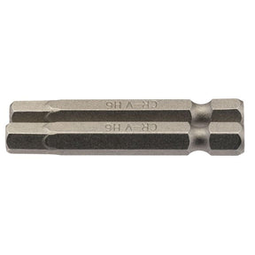 Draper 50HX/2/B Hexagonal Insert Bit, 6mm, 1/4" Hex, 50mm Long (Pack of 2) - (64259) - DR-64259 - Draper - Trade Counter Direct