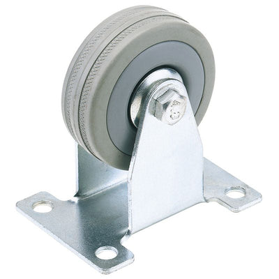 Draper 60275F Fixed Plate Fixing Rubber Castor, 75mm Diameter, S.W.L. 70kg - (65477) - DR-65477 - Draper - Trade Counter Direct