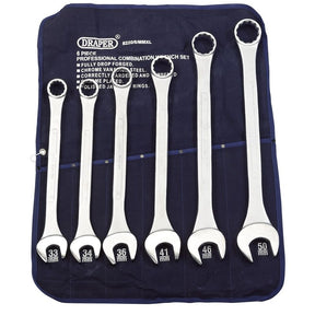 Draper 8220/6/MMXL Heavy Duty Long Pattern Metric Combination Spanner Set (6 Piece) - (31167) - DR-31167 - Draper - Trade Counter Direct