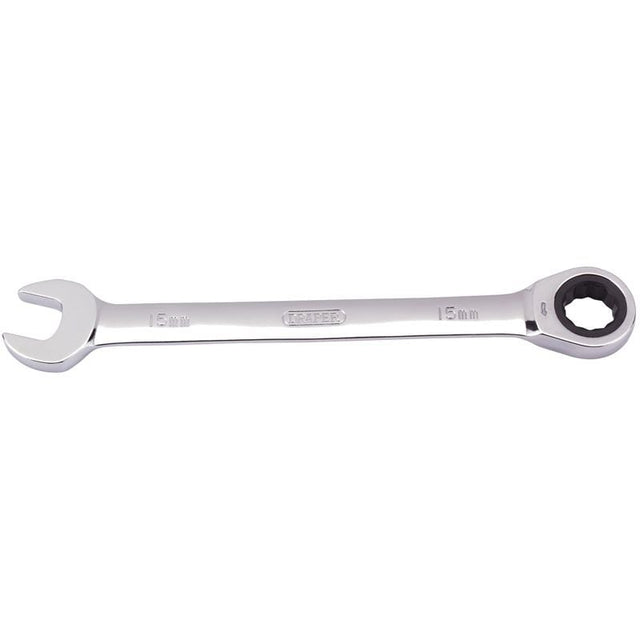 Draper 8230MM Metric Ratcheting Combination Spanner, 15mm - (31012) - DR-31012 - Draper - Trade Counter Direct