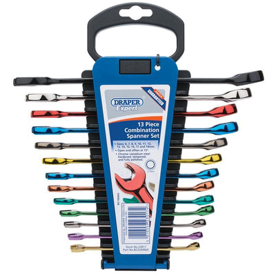 Draper 8232/MM/C Draper Expert HI - TORQ Metric Coloured Combination Spanner Set (13 Piece) - (23017) - DR-23017 - Draper - Trade Counter Direct