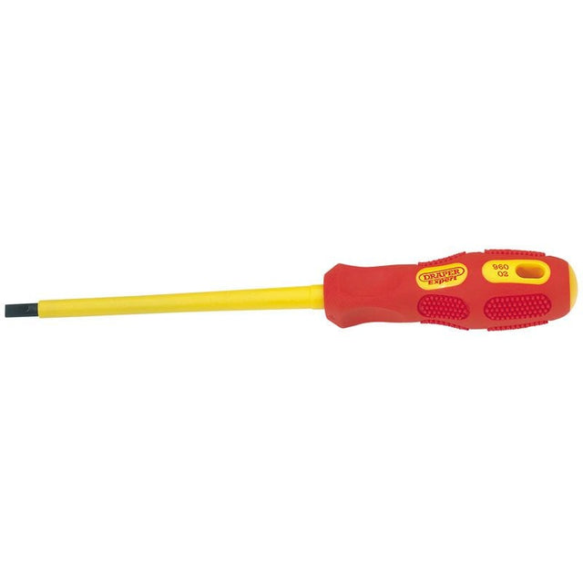 Draper 960B VDE Approved Fully Insulated Plain Slot Screwdriver, 5.5 x 125mm (Sold Loose) - (69219) - DR-69219 - Draper - Trade Counter Direct