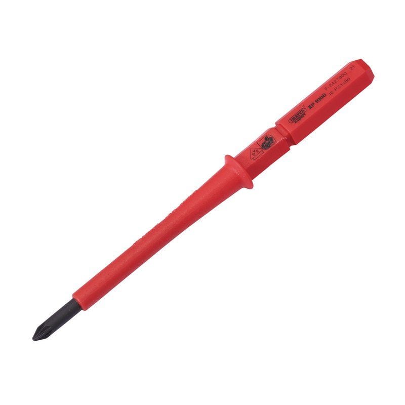 Draper 9651PZ XP1000 VDE PZ Type Interchangeable Screwdriver Blade, No.1 x 80mm - (24745) - DR-24745 - Draper - Trade Counter Direct