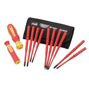 Draper 965SLIM/I/12 XP1000 VDE Slimline Interchangeable Screwdriver Set (12 Piece) - (70867) - DR-70867 - Draper - Trade Counter Direct