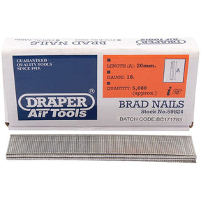 Draper AAN20 Brad Nails, 20mm (Pack of 5000) - (59824) - DR-59824 - Draper - Trade Counter Direct