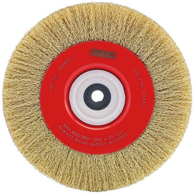 Draper AGW8C Crimped Steel Wire Brushes, 200 x 25mm - (33880) - DR-33880 - Draper - Trade Counter Direct