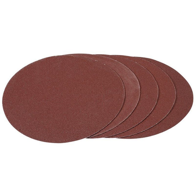 Draper APT257 Hook and Loop Aluminium Oxide Sanding Discs, 180mm, 100 Grit (Pack of 5) - (93426) - DR-93426 - Draper - Trade Counter Direct
