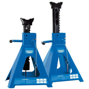 Draper ARAS10 - E10 Pair of Pneumatic Rise Ratcheting Axle Stands, 10 Tonne - (01815) - DR-01815 - Draper - Trade Counter Direct