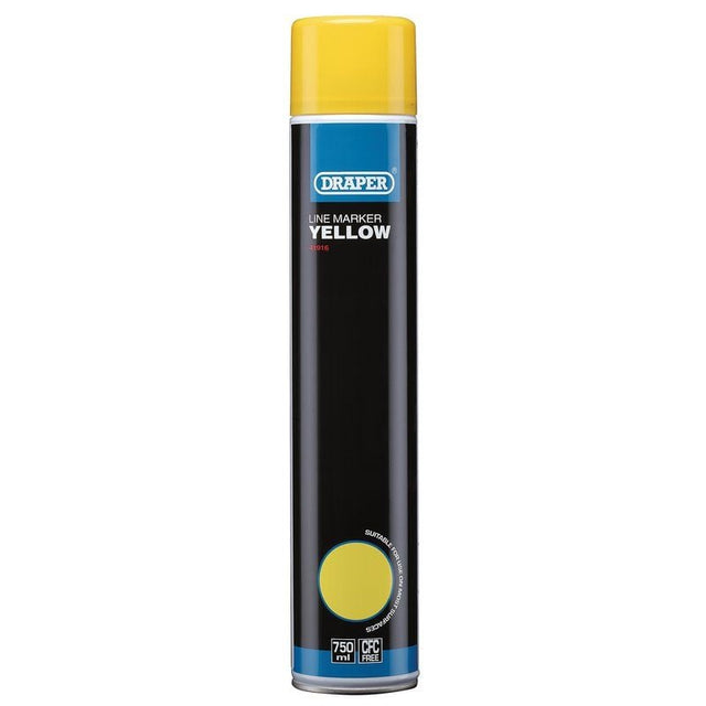 Draper ARE - LM/Y/A Line Marker Spray Paint, 750ml, Yellow - (41916) - DR-41916 - Draper - Trade Counter Direct