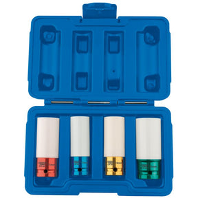 Draper AWNSS/4 1/2" Sq. Dr. Wheel Nut Socket for Alloy Wheels (4 Piece) - (82972) - DR-82972 - Draper - Trade Counter Direct