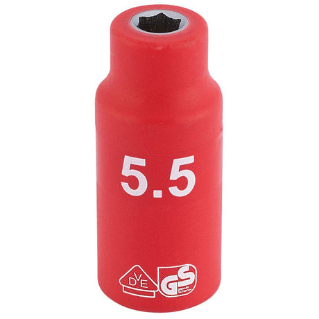 Draper B6VDE - MM Fully Insulated VDE Socket, 1/4" Sq. Dr., 5.5mm - (31237) - DR-31237 - Draper - Trade Counter Direct