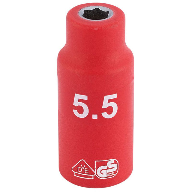Draper B6VDE - MM Fully Insulated VDE Socket, 1/4" Sq. Dr., 5.5mm - (31237) - DR-31237 - Draper - Trade Counter Direct