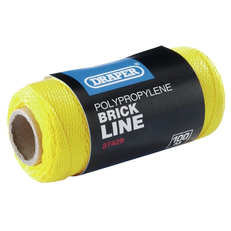 Draper BL100HV Brick Line, 100m, Yellow - (27429) - DR-27429 - Draper - Trade Counter Direct