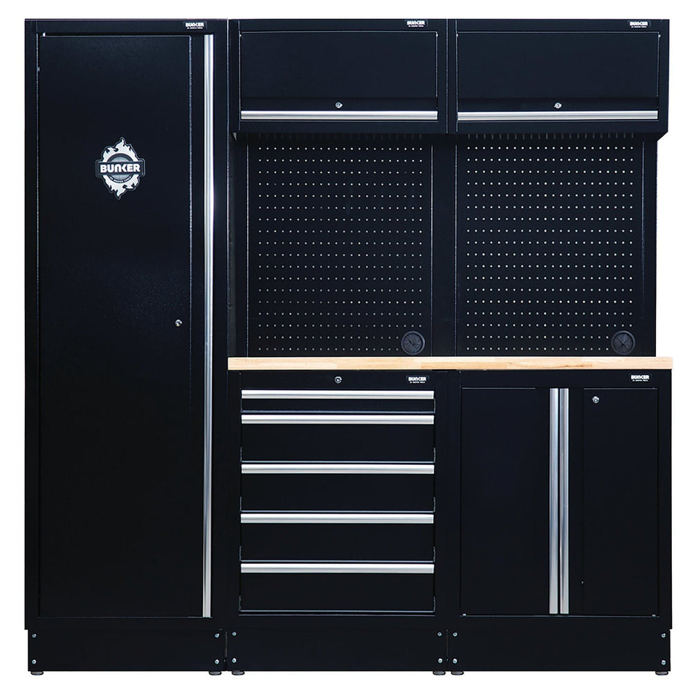 Draper BUNKER Modular Storage Combo with Hardwood Worktop (11 Piece)