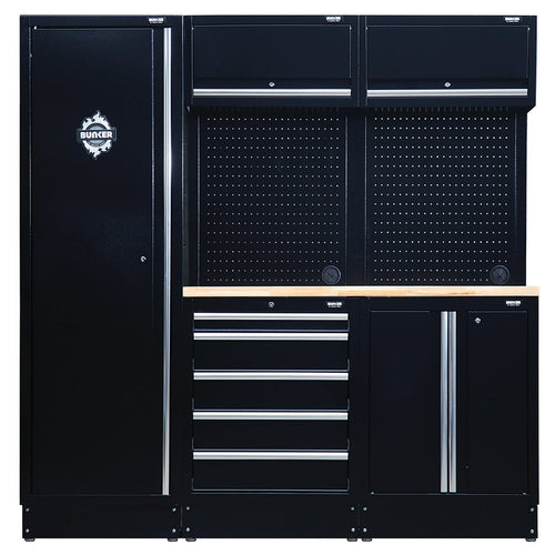 Draper BUNKER Modular Storage Combo with Hardwood Worktop (11 Piece)