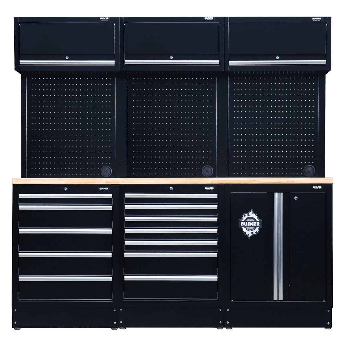 Draper BUNKER Modular Storage Combo with Hardwood Worktop (14 Piece) - DR-04411 - BUNKER - Trade Counter Direct