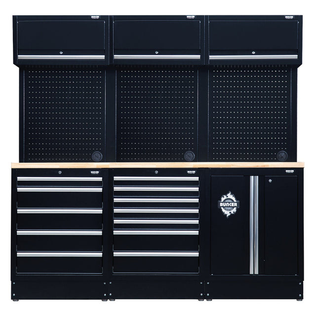 Draper BUNKER Modular Storage Combo with Hardwood Worktop (14 Piece) - DR-04411 - BUNKER - Trade Counter Direct