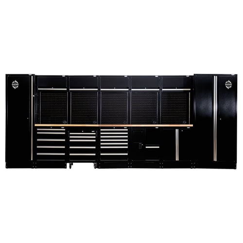 Draper BUNKER Modular Storage Combo with Hardwood Worktop – 25 Piece (MS400COMBO/25B) - DR-04390 - BUNKER - Trade Counter Direct