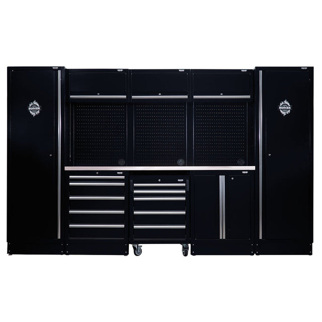 Draper BUNKER Modular Storage Combo with Stainless Steel Worktop (16 Piece) - DR-04402 - BUNKER - Trade Counter Direct