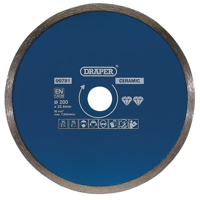 Draper Continuous Diamond Blade, 200mm - DR-99781 - Draper - Trade Counter Direct