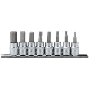 Draper D - HEX/8/55 Metric Hex. Socket Bit Set, 3/8" Sq. Dr., 48mm (8 Piece) - (16285) - DR-16285 - Draper - Trade Counter Direct