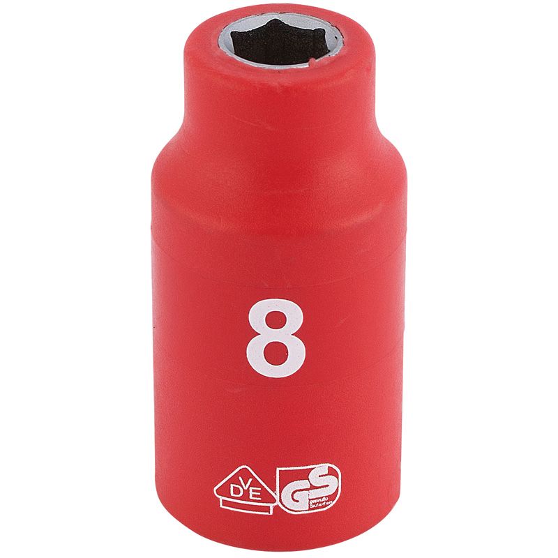 Draper D6VDE - MM Fully Insulated VDE Socket, 3/8" Sq. Dr., 8mm - (31515) - DR-31515 - Draper - Trade Counter Direct