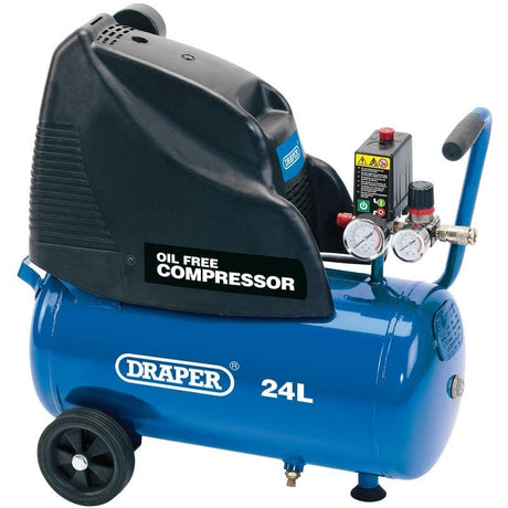 Draper DA25/169 Direct Drive Oil Free Air Compressor, 24L, 1.1kW - (24978) - DR-24978 - Draper - Trade Counter Direct