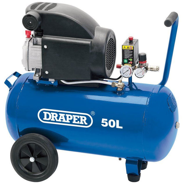 Draper DA50/207 Direct Drive Oiled Air Compressor, 50L, 1.5kW - (24981) - DR-24981 - Draper - Trade Counter Direct