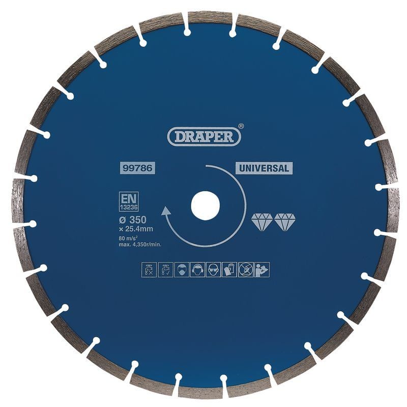 Draper DBS5 Segmented Diamond Blade, 350mm - (99786) - DR-99786 - Draper - Trade Counter Direct
