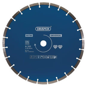 Draper DBS5 Segmented Diamond Blade, 350mm - (99786) - DR-99786 - Draper - Trade Counter Direct