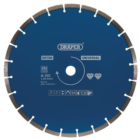 Draper DBS5 Segmented Diamond Blade, 350mm - (99786) - DR-99786 - Draper - Trade Counter Direct