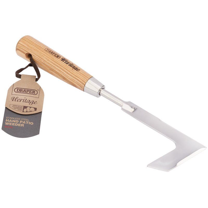 Draper DGHPWG/L Draper Heritage Stainless Steel Hand Patio Weeder With Ash Handle - (99028) - DR-99028 - Draper - Trade Counter Direct