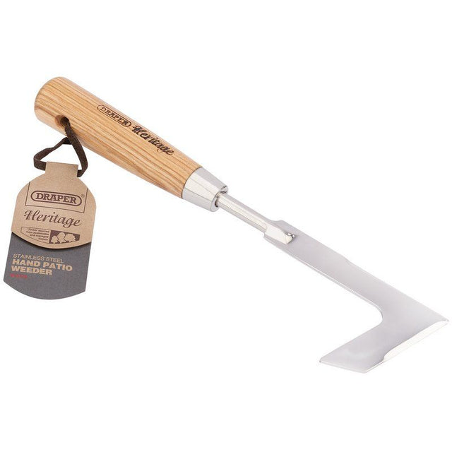 Draper DGHPWG/L Draper Heritage Stainless Steel Hand Patio Weeder With Ash Handle - (99028) - DR-99028 - Draper - Trade Counter Direct