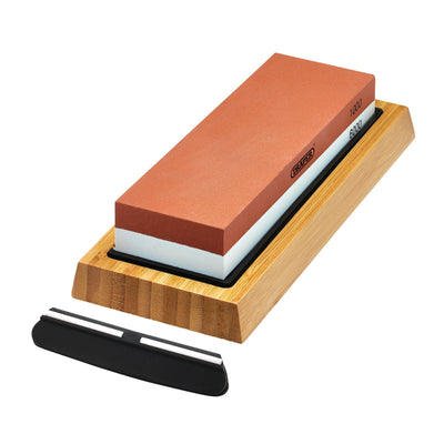 Draper Double Sided Whetstone Sharpening Stone with Non-Slip Base and Angle Guide, 1000/6000 Grit - DR-23949 - Draper - Trade Counter Direct