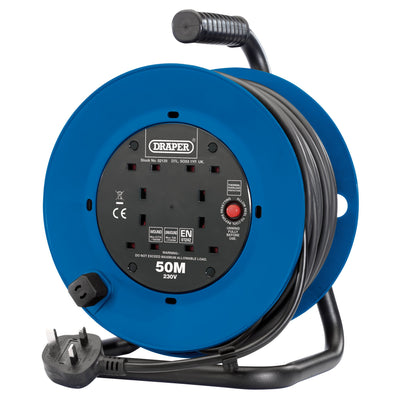 DR-02120 — 230V Four Socket Industrial Cable Reel, 50m