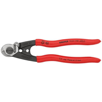 DR-03047 — KNIPEX 95 61 190 SB Wire Rope Cutter Forged, 190mm