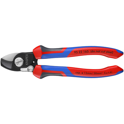 DR-09448 — KNIPEX 95 22 165 Cable Shears with Opening Spring, 165mm