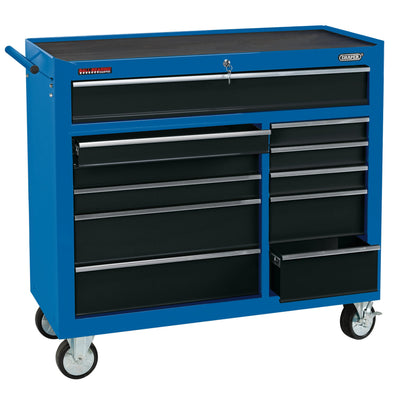Roller Tool Cabinet, 11 Drawer, 40", Blue
