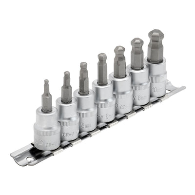 DR-16296 — Draper Expert Ball-end Hex. Socket Bit Set, 3/8" Sq. Dr., 48mm (7 Piece)