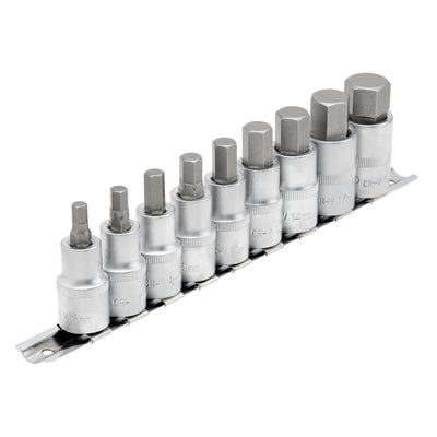 DR-16307 — Draper Expert Metric Hex. Socket Bit Set, 1/2" Sq. Dr., 55mm (9 Piece)