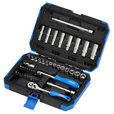 DR-16355 — Draper HI-TORQ® Metric Socket Set, 1/4" Sq. Dr. (47 Piece)